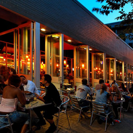 Outdoor diners in downtown Winston Salem