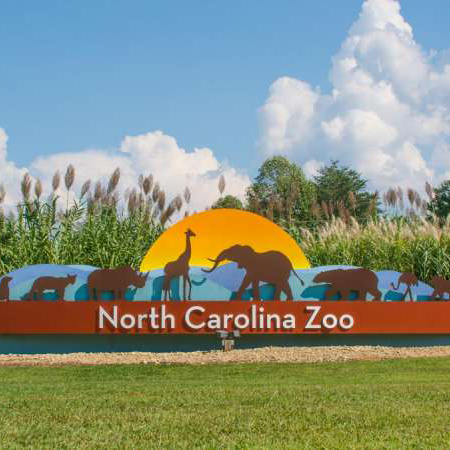 Welcome sign at NC Zoo in Asheboro