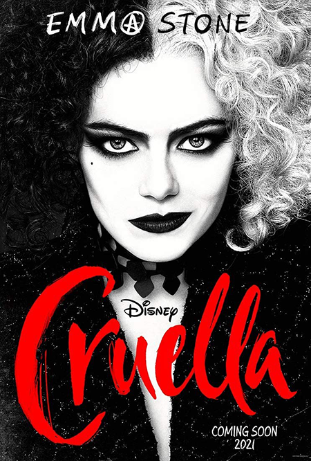 Cruella Movie Poster shows Emma Stone as Cruella